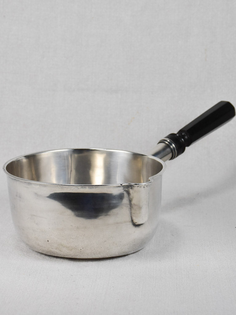 Early nineteenth-century silver saucepan with ebony handle