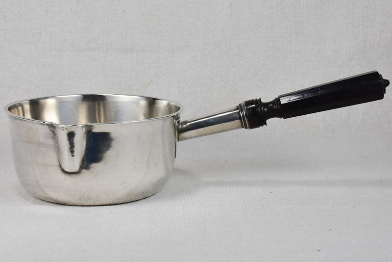 Early nineteenth-century silver saucepan with ebony handle