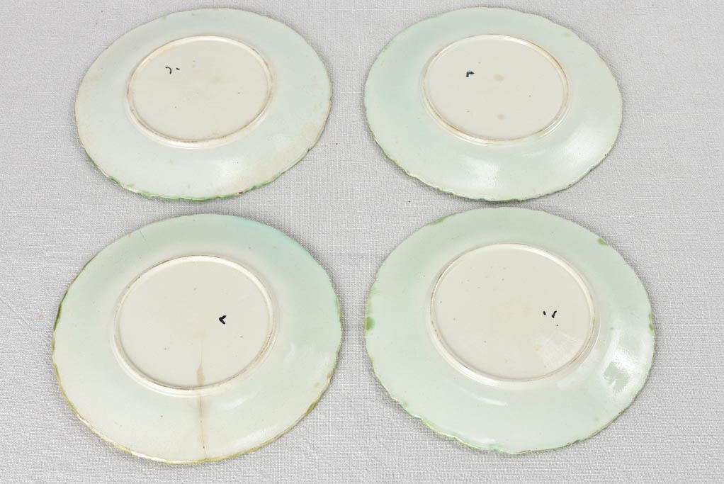 Set of four Majolica daisy plates 8¼"