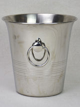 Vintage French Guy Degrenne champagne ice bucket with loop handles