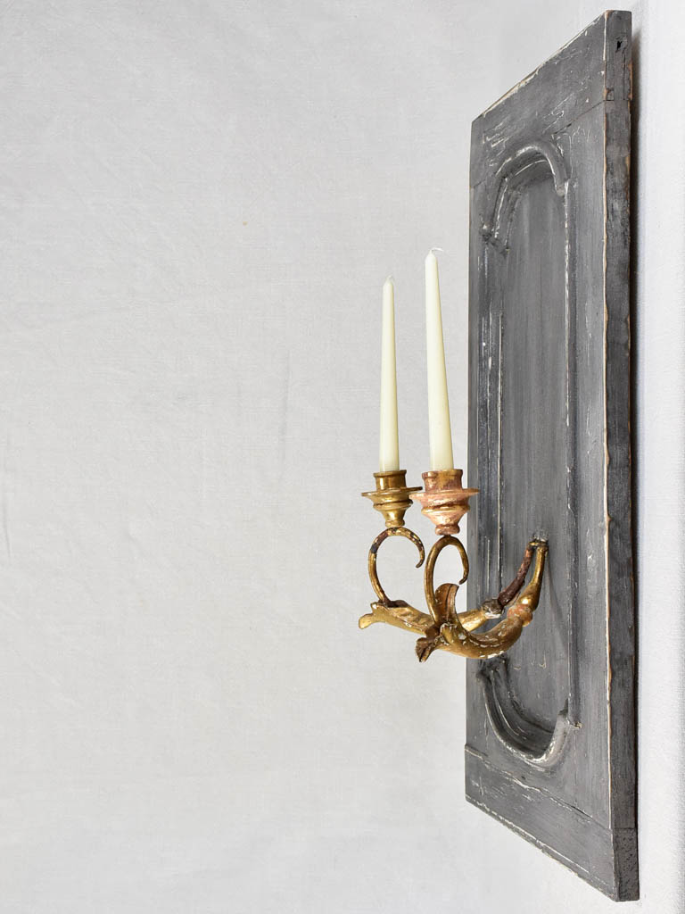 Pair of 19th-century panel wall sconces for candles