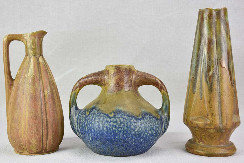 Collection of three stoneware vases - early twentieth-century