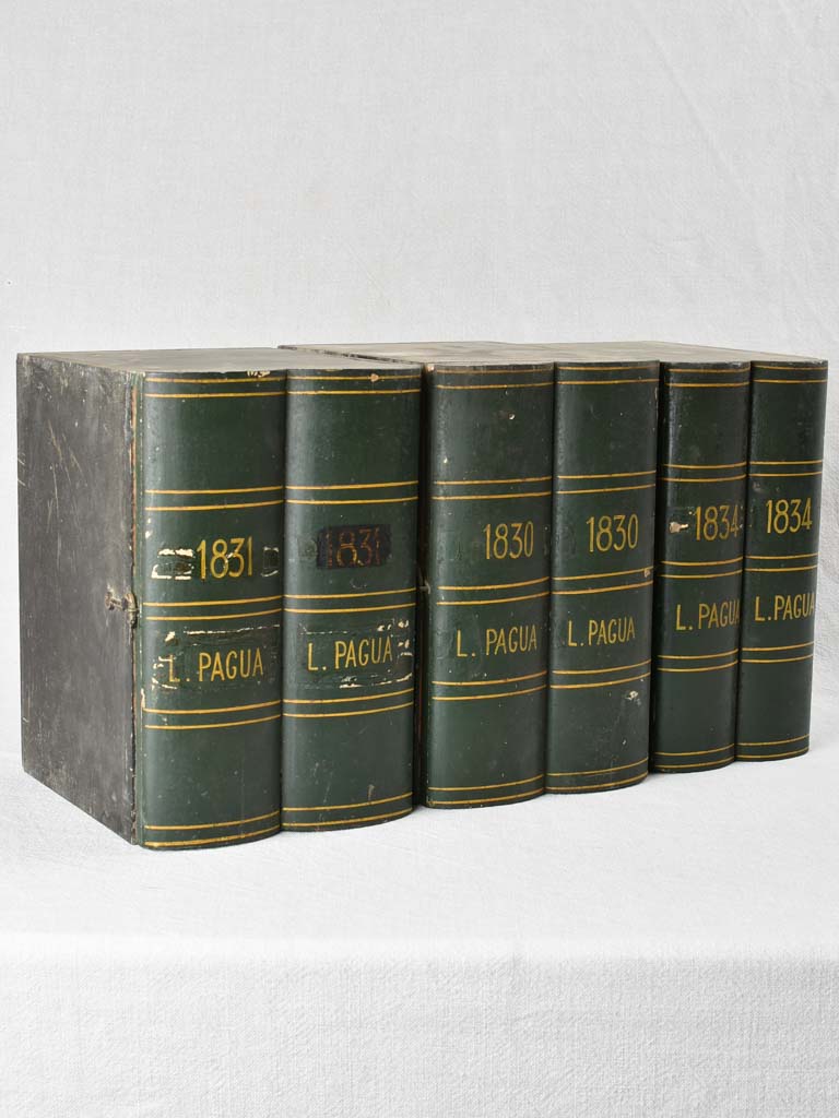Collection of 3 antique faux books L. Pagua