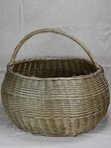 Very very large antique French wicker basket with handle 28¼"