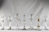 Rare collection of seven blown glass oil lamps - 18th and 19th century