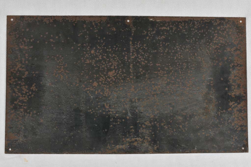 Large Antique French enamel shop sign ‘Les Tricotages des Cevennes’ - artisan hat makers - 15¾" x 27½"