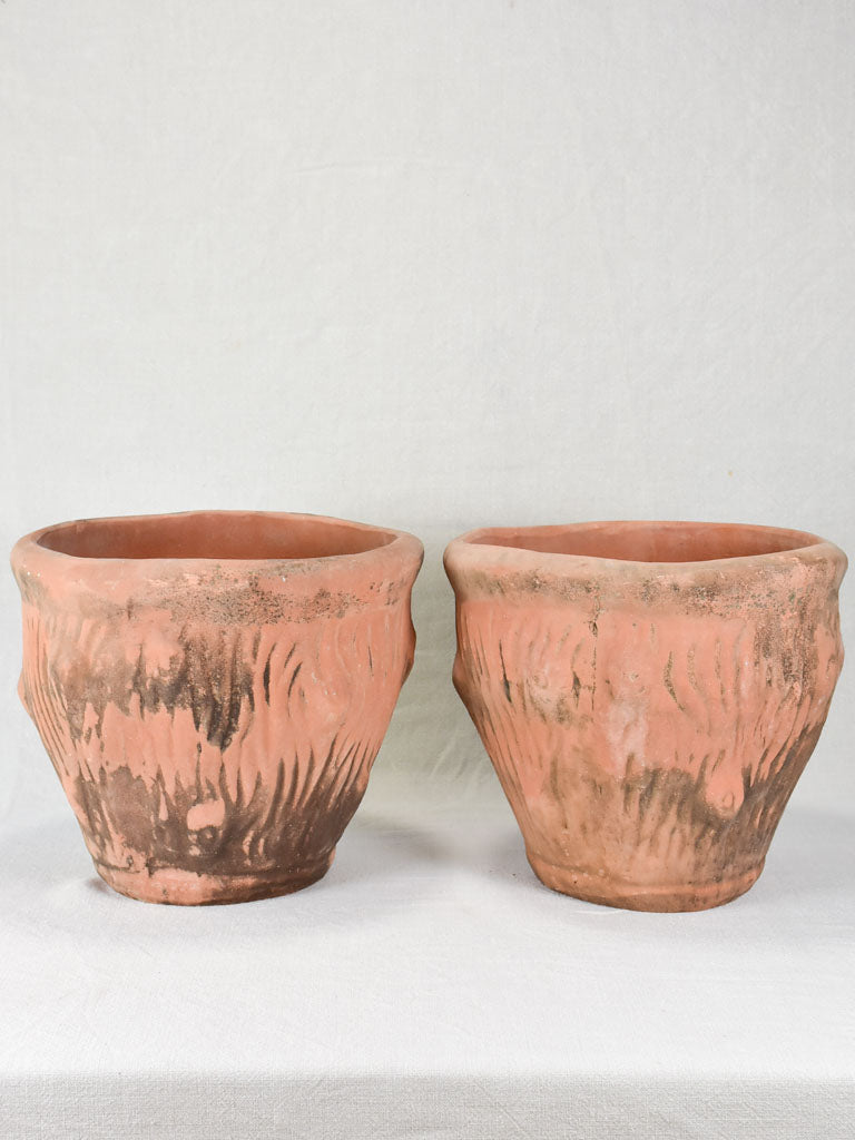 Pair of terracotta cachepot plant holders 11¾