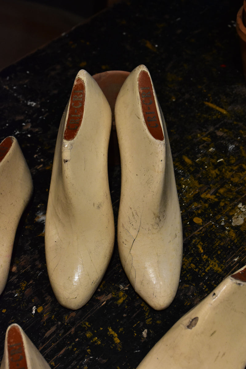 Vintage French shoe stays - Papier-mâché