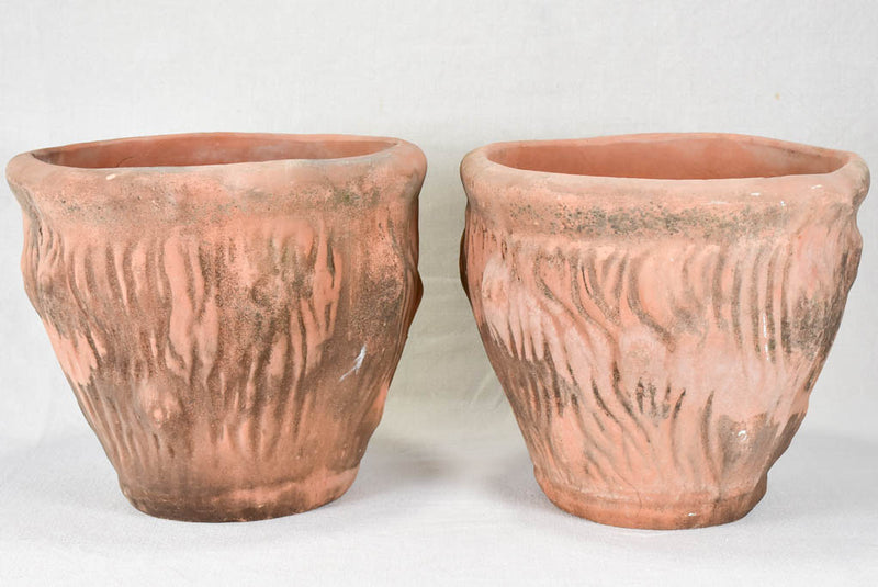 Pair of terracotta cachepot plant holders 11¾"