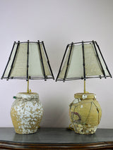 Pair of lamps with octopus pot stands