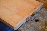 Very large vintage French cutting board with iron handle