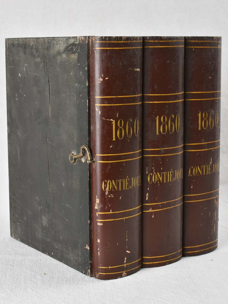 Collection of 3 antique faux books  Contie Joul