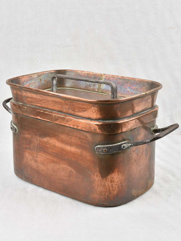 Antique copper handmade Provencal 'daubière' cookware