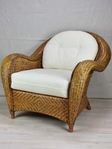 Very large vintage wicker armchairs