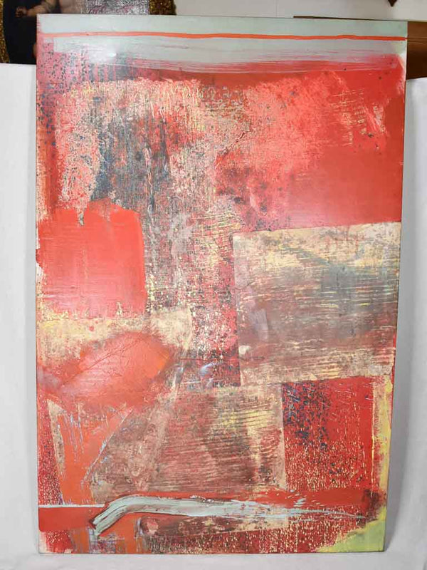 Very large Abstract mixed technique painting - Jean Pierre Dolla (1946 - ) 51¼" x 77½"