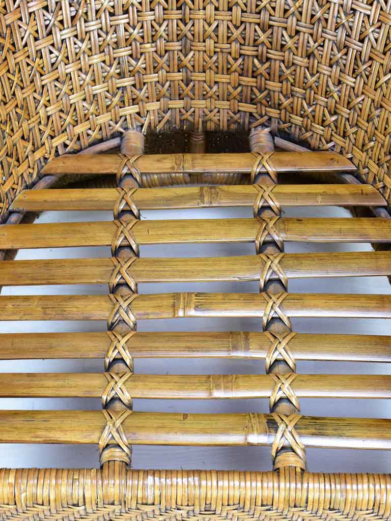 Very large vintage wicker armchairs