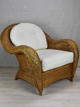 Very large vintage wicker armchairs
