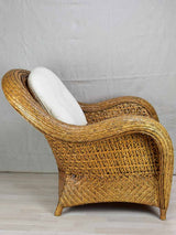 Very large vintage wicker armchairs