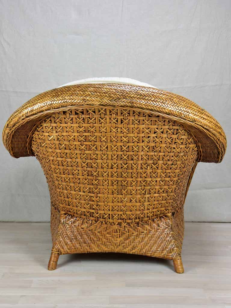 Very large vintage wicker armchairs