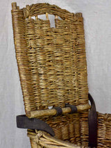 Antique French back harvest basket from Burgundy
