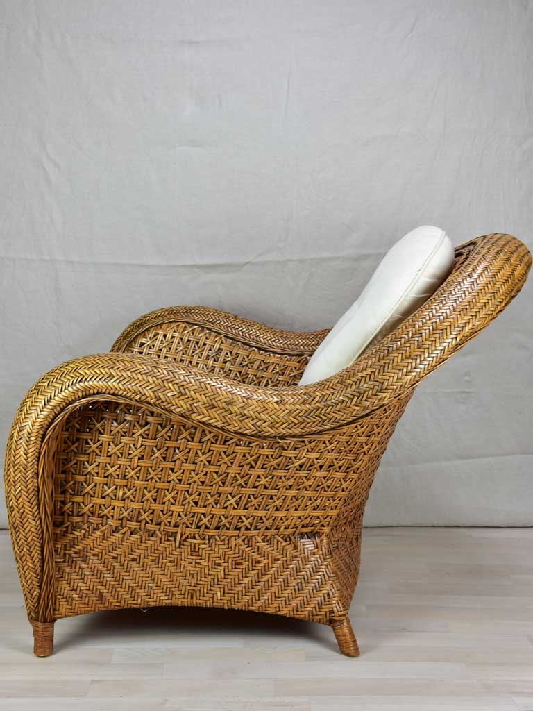 Very large vintage wicker armchairs