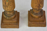 A pair of French candlesticks - wood and iron 15¼"
