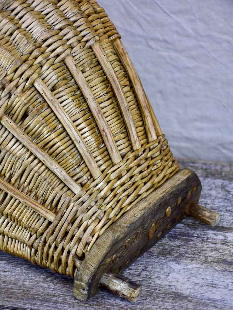 Antique French back harvest basket from Burgundy