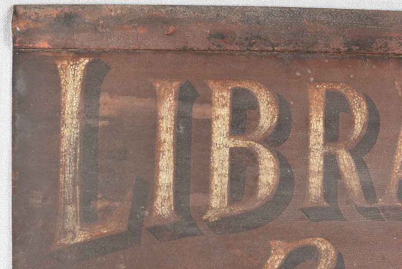 Salvaged antique French shop Sign ‘Librairie Bazar Papeterie’ 19"