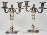 Louis XVI style disassemblable silver candlesticks