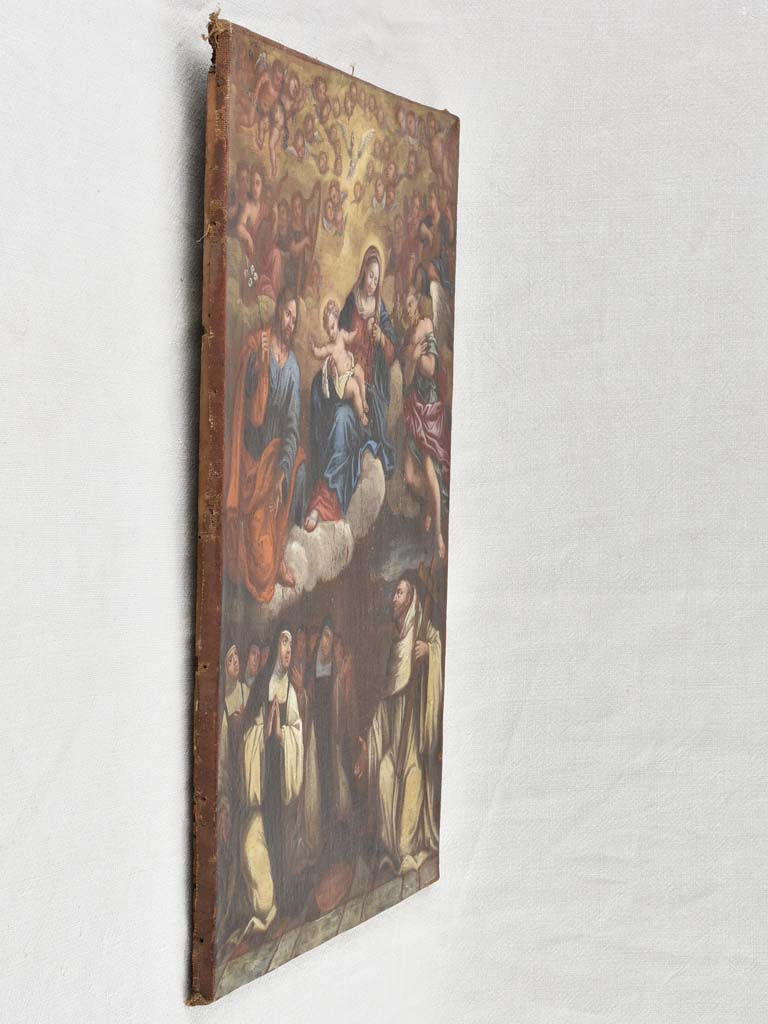 18th century religious artwork - oil on canvas 23¼" x 15¼"