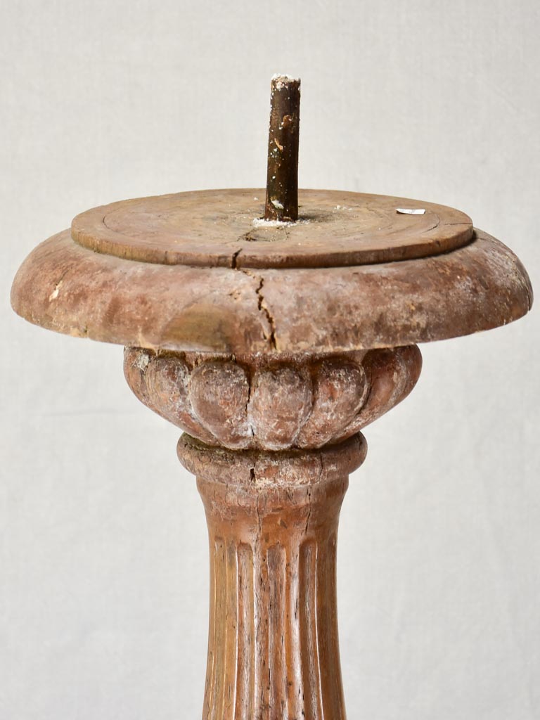 Very large 19th-century carved church candlestick 52"