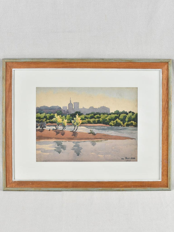 Historic 1928 Avignon Watercolor Artwork