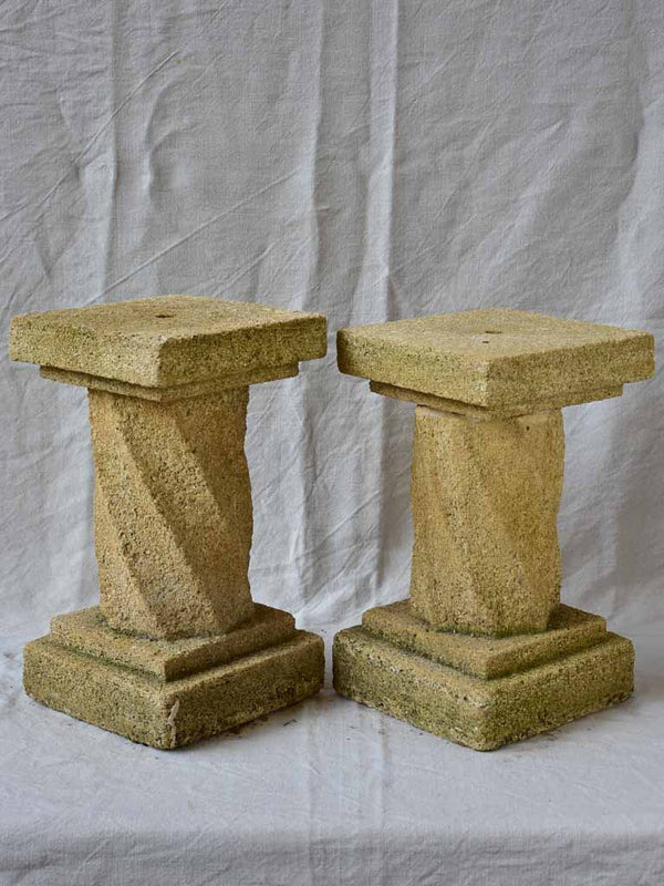 Pair of mid-century twisted column pedestals 16½"