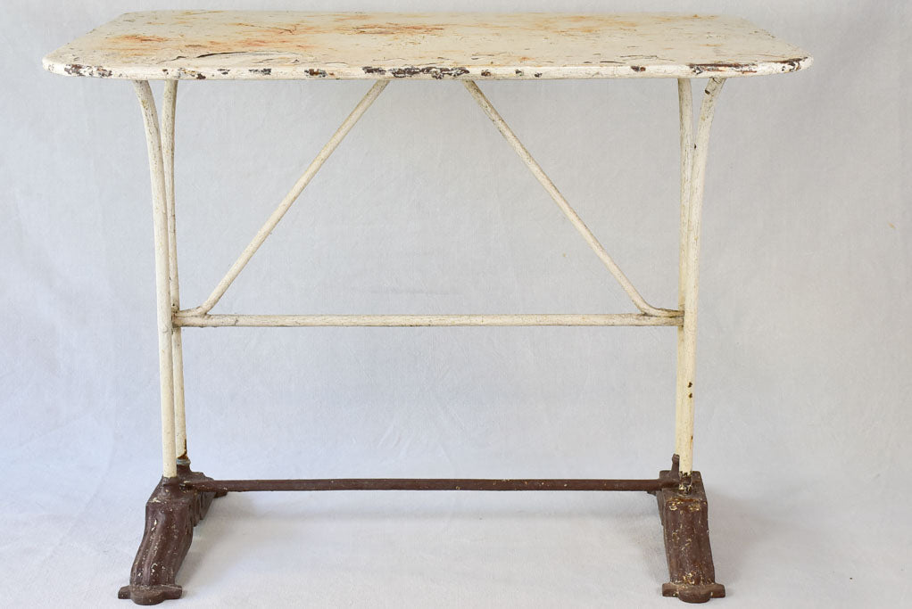 Antique French rectangular garden table from the Hotel du Midi 27½" x 35¾"