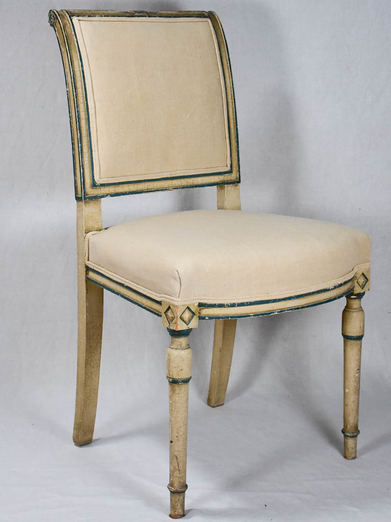 Original upholstery on antique chairs