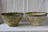 Two mid century tapered garden planters 21¾"