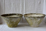 Two mid century tapered garden planters 21¾"