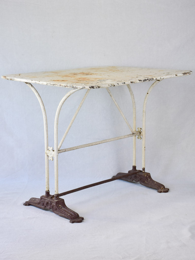 Antique French rectangular garden table from the Hotel du Midi 27½" x 35¾"