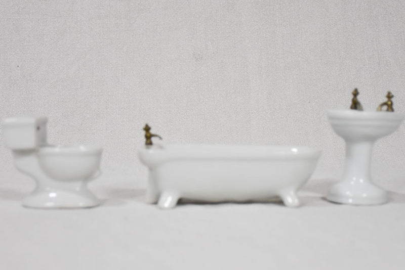 Unique porcelain miniature bath replicas