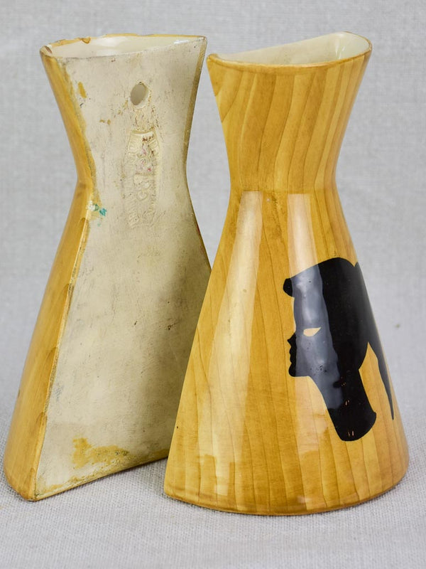 10 piece decorative ceramic set Grandjean Jourdon - faux bois & animal motifs
