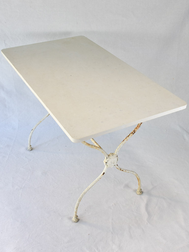 Rectangular French garden table with stone top