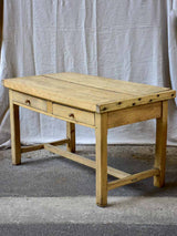 Antique French butchers table with two drawers 50¾" x 27½"