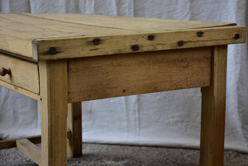 Antique French butchers table with two drawers 50¾" x 27½"