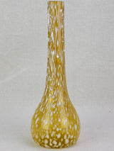 Unusual mid-century yellow glass vase with wax effect