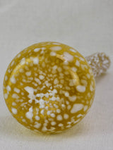 Unusual mid-century yellow glass vase with wax effect
