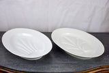Two antique French stoneware carving platters