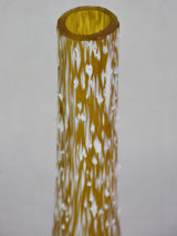 Unusual mid-century yellow glass vase with wax effect
