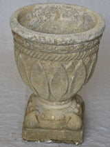 Antique French garden urn with pretty motifs, diamonds and shells 22¾"