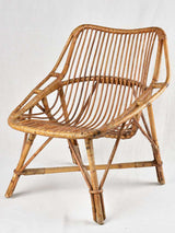 Pair of vintage French rattan armchairs