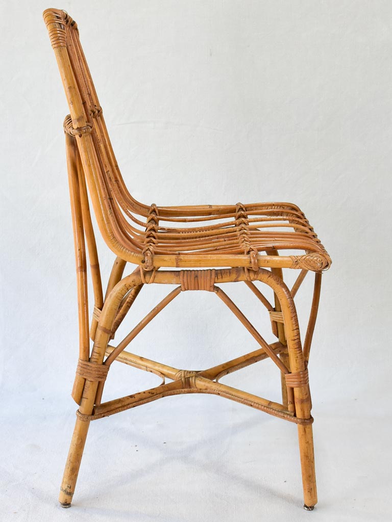 Set of four rattan chairs from the 1960s